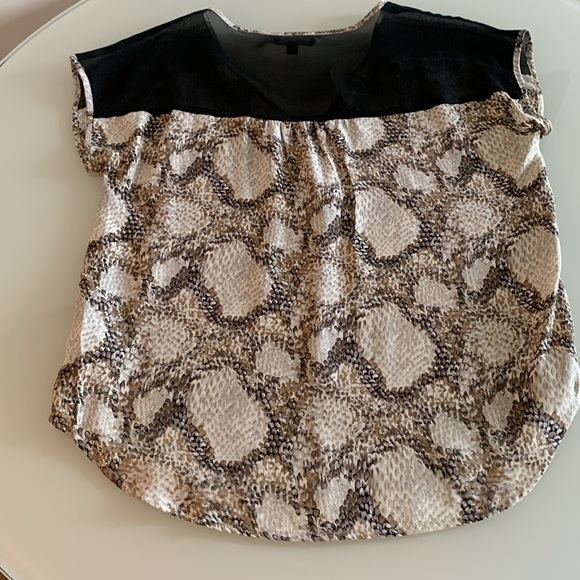 La Fee Verte sheer black and snake print top, size medium. - Picture 6 of 6